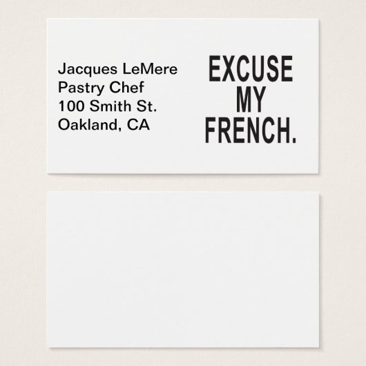 Excuse My French (Front & Back)