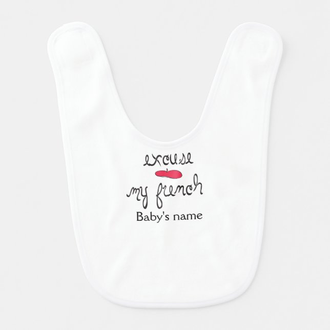 Excuse My French with Beret Bib (Front)