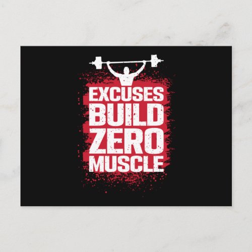 Excuses Build zero Muscle Postcard