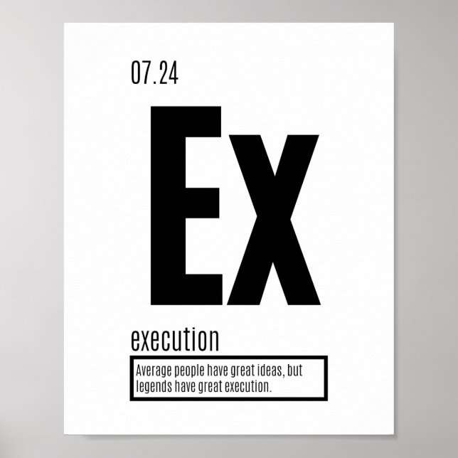 Execution - Fundamental Elements of Success Poster (Front)