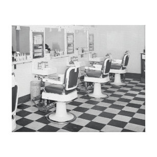 Executive Barber Shop, 1935. Vintage Photo Canvas Print