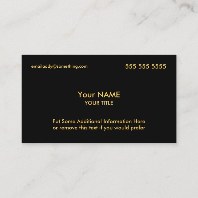 Executive Black and Gold Business Card (Front)