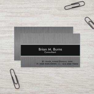 Executive Black Brush Steel Business Card