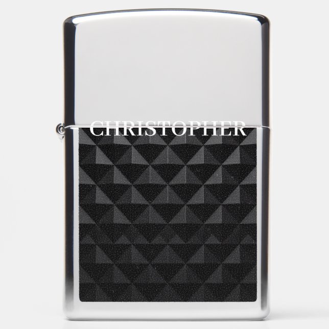 Executive Black & Chrome – Sleek Authority  Zippo Lighter (Front)