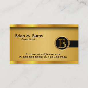 Executive Black Gold    DIY Monogram Business Card