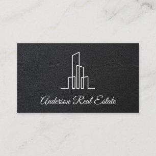 Executive Black Leather Realtor Metropolis Business Card