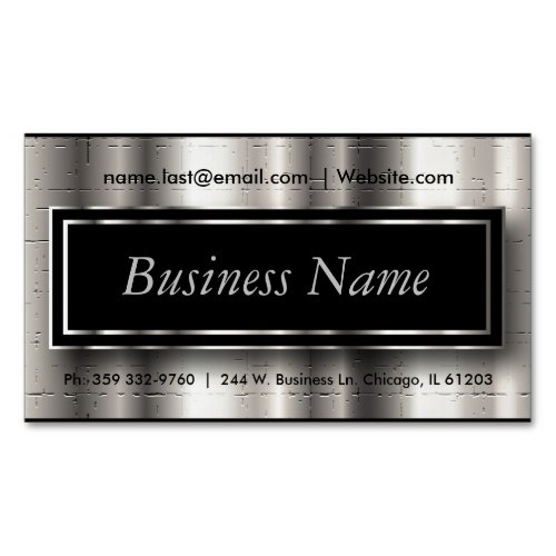 Executive _ Black  Silver Metallic Accents Magnetic Business Card