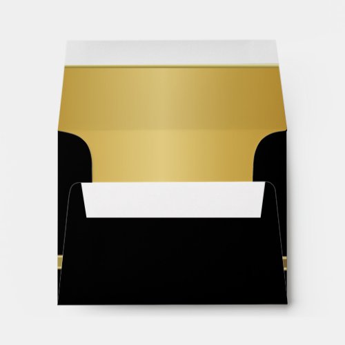 Executive Black with Gold Monogram Plate  Gold Envelope