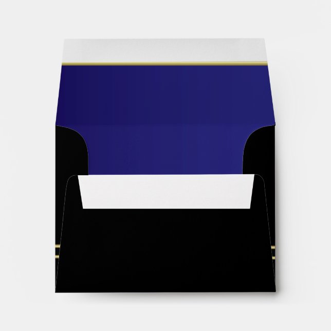 Executive Black with Gold Monogram | Sapphire Envelope (Back (Bottom))
