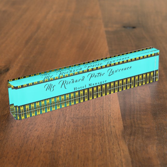 Executive Blue Gold Design Name Plate (Side)