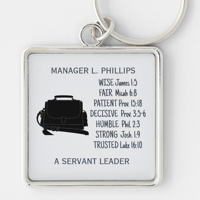 Executive Briefcase Personalized Manager Keychain (Front)