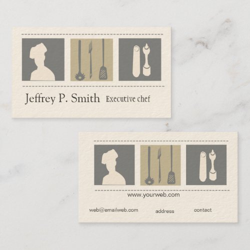 Executive Chef  Foodist Culinary Business Cards