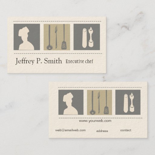 Customizable Executive Chef  Foodist Culinary Business Cards