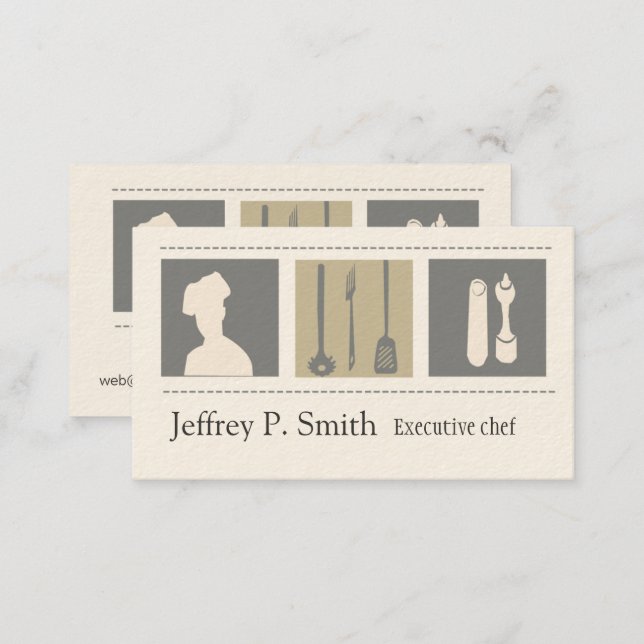 Executive Chef Catering  Foodist Culinary Business Card (Front/Back)