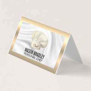 Executive Chef   Culinary Hat Metallic Business Card
