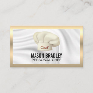 Executive Chef   Culinary Hat Metallic Business Card