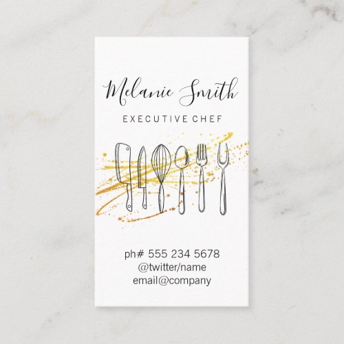 Executive Chef  Cutlery Kitchen Chef Tools Business Card