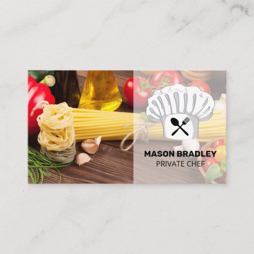 Executive Chef Food on Table Business Card