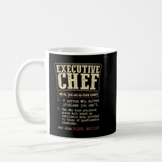 Executive Chef Funny Definition  Coffee Mug (Left)