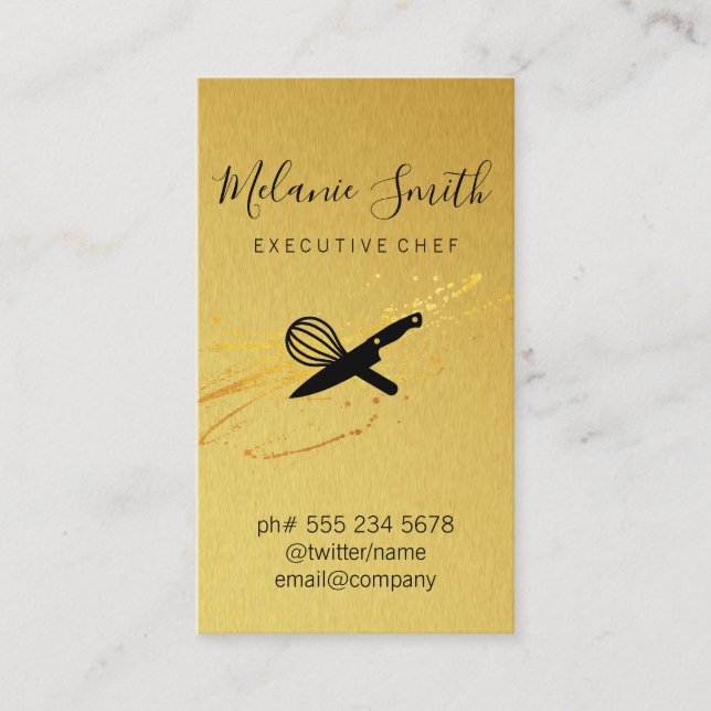 Executive Chef | Gold Elite Business Card (Front)