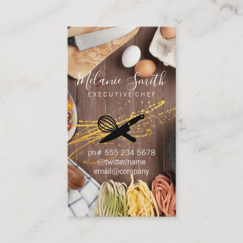 Executive Chef  Kitchen Table Pasta Eggs Business Card