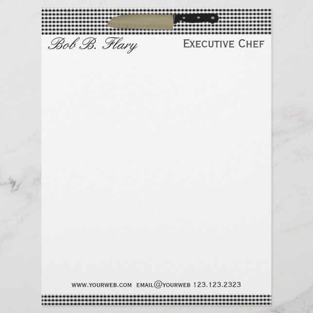 Executive Chef Knife Catering Letterhead (Front)