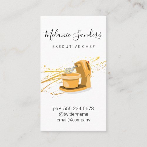 Executive Chef  Mixing Machine Business Card