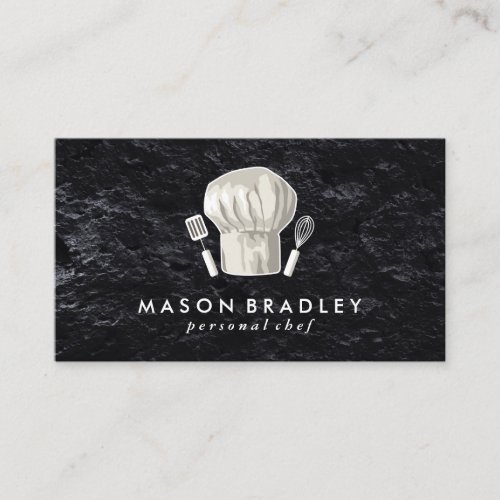 Executive Chef  Slate  Chef Hat Business Card
