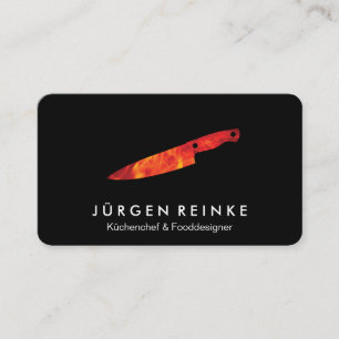 Executive Chef Slate Fire Knife Business Card