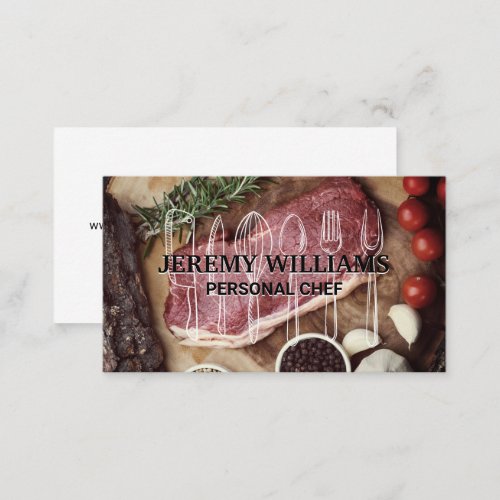 Executive Chef  Steaks  Kitchenware Business Card