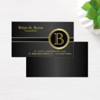 Executive Classic Black Monogram Business Card
