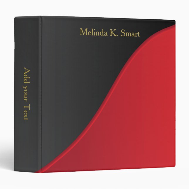 Executive Classic Black with Deep Red Accent Binder (Front/Spine)
