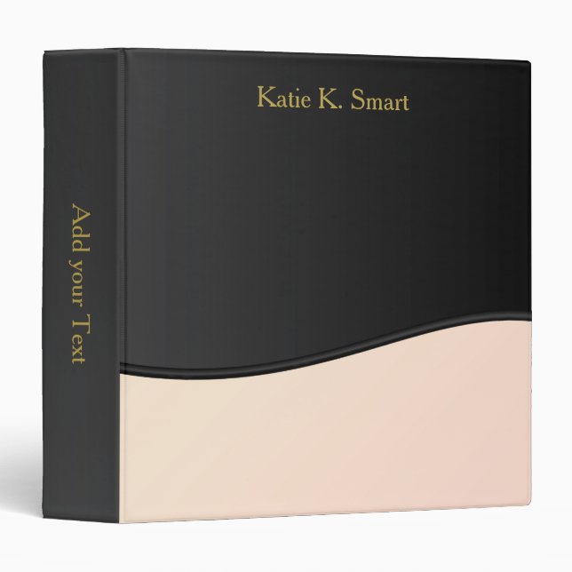 Executive Classic Black with Rose Quartz Accent 3 Ring Binder (Front/Spine)