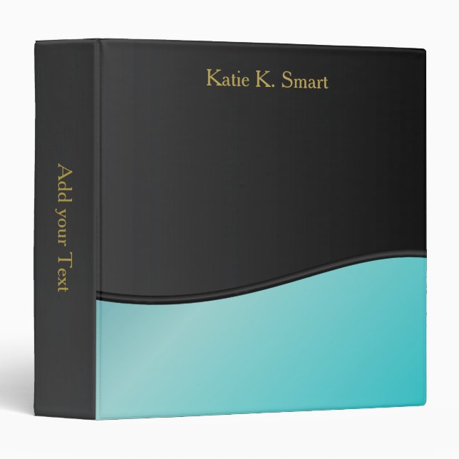 Executive Classic Black with Turquoise Accent Binder (Front/Spine)