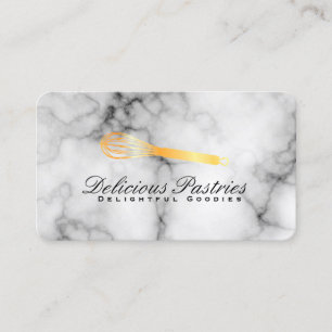 Executive Culinary Master Gold Whisk Marble Business Card