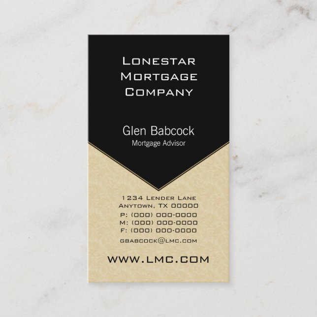 Executive Edge Business Card, Champagne Card (Front)