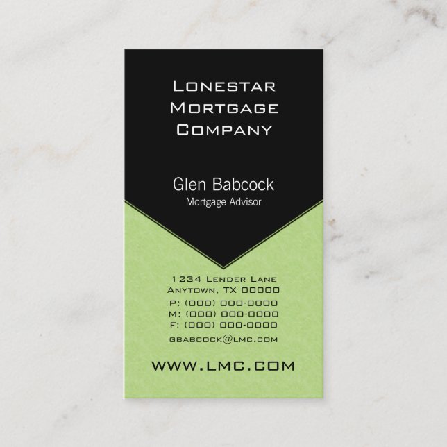 Executive Edge Business Card, Sage Green Card (Front)