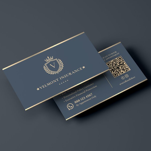 Executive Financial Insurance Advisor Blue Crest Business Card (Executive Financial Insurance Advisor Blue Crest Business Card
)