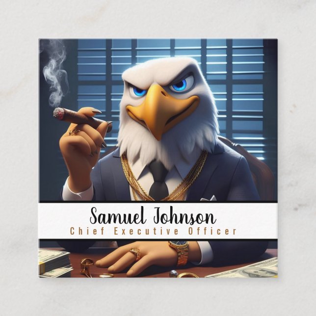 Executive Funny CEO Chief Executive Officer  Square Business Card (Front)