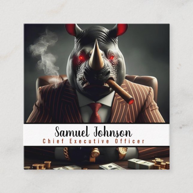 Executive Funny CEO Chief Executive Officer  Square Business Card (Front)