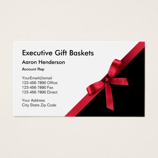 Executive Gift Basket Business Cards (Front)