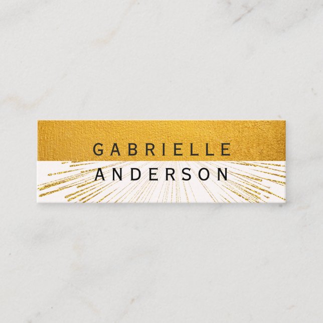 Executive | Gold Burst | Paper Texture Mini Business Card (Front)