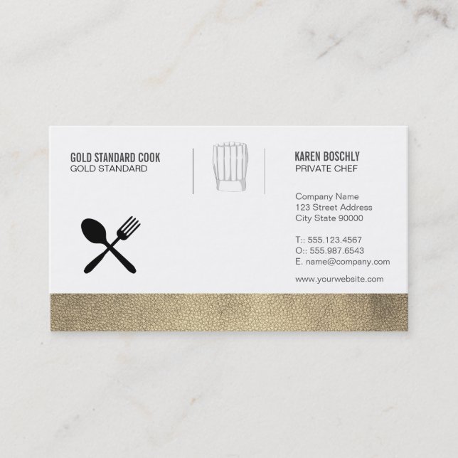 Executive Gold Chef Business Card (Front)