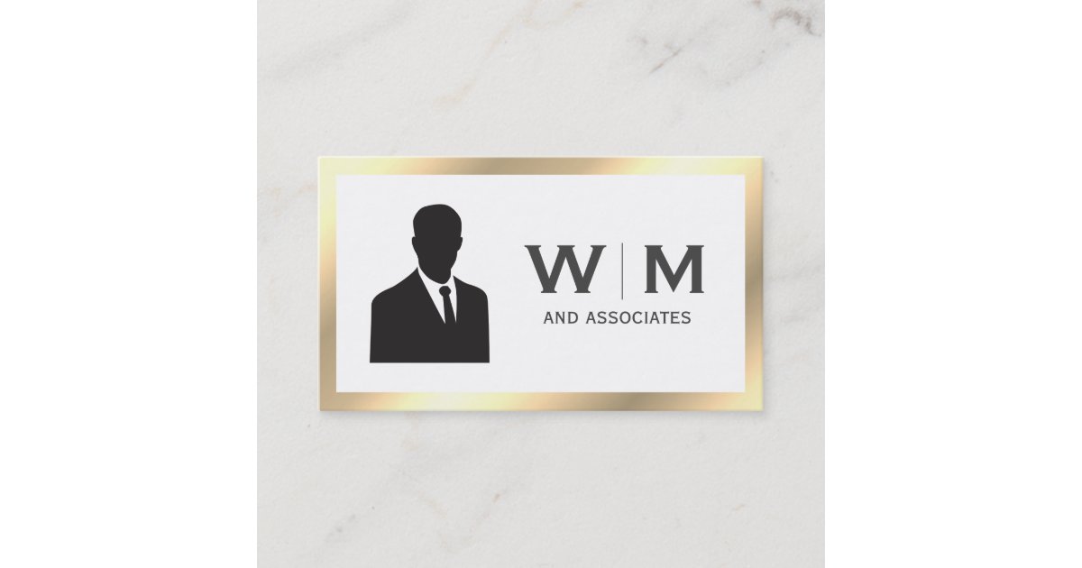 Executive Gold Classic Monogram Business Card | Zazzle