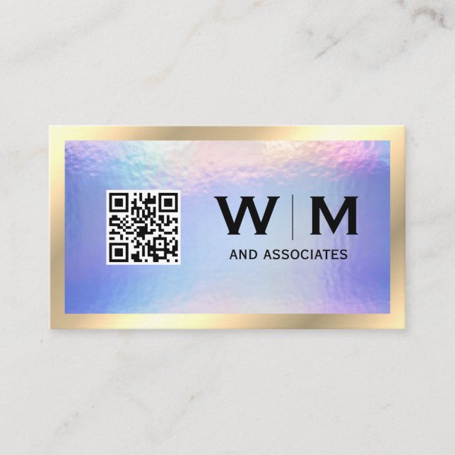 Executive Gold Classic Monogram | Iridescent Foil Business Card (Front)