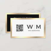 Executive Gold Classic Monogram | QR CODE Business Card (Front/Back)