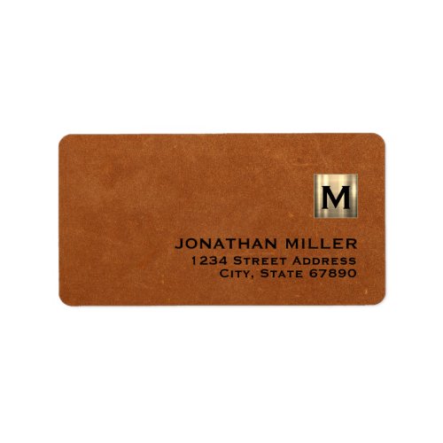 Executive Gold Monogram Sable Leather Label
