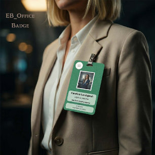 Executive Green Leather Texture Custom Logo Photo  Badge