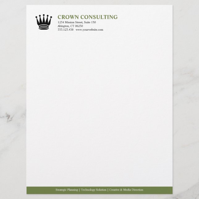 Executive green stripe custom logo professional letterhead (Front)