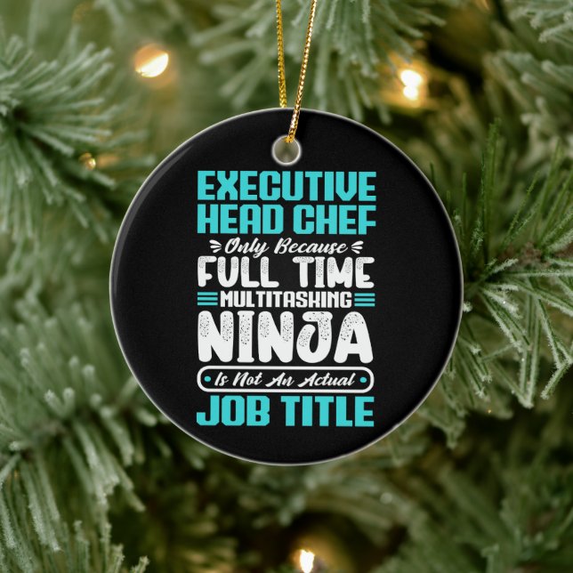 Executive Head Chef Job Title Profession Skills  Ceramic Ornament (Tree)